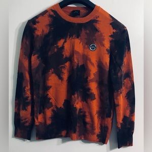 Armani Exchange long sleeves sweatshirt tie dye Black and orange